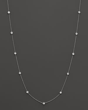 Diamond Station Necklace In 14k White Gold, 1.0 Ct. T.w.