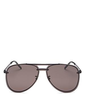 Saint Laurent Men's Brow Bar Shield Aviator Sunglasses, 99mm