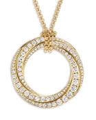 David Yurman 18k Yellow Gold Diamond Large Spiral Circle Long Pendant Necklace, 36
