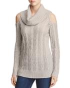 Design History Cold Shoulder Cable-knit Sweater