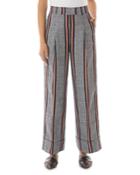 Peserico Striped Pleated Wide-leg Pants