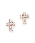 Bloomingdale's Diamond Mini Cross Stud Earrings In 14k Rose Gold, 0.15 Ct. T.w. - 100% Exclusive