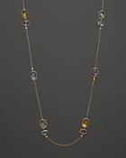 Vianna Brasil 18k Yellow Gold Necklace With Amethyst, Blue Topaz, Citrine, Prasiolite And Diamond Accents, 31.5