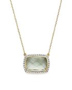 Green Amethyst Pendant Necklace With Diamonds In 14k Yellow Gold, 17 - 100% Exclusive