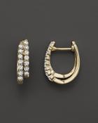 Diamond Double Row Hoop Earrings In 14k Yellow Gold, .50 Ct. T.w.