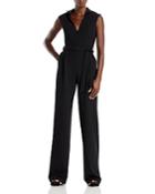 Black Halo Brittan Sleeveless Tie Waist Jumpsuit