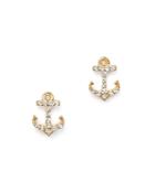 Kc Designs Diamond Anchor Earrings In 14k Yellow Gold