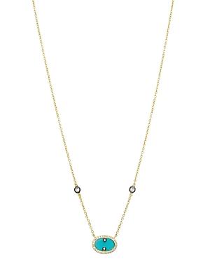 Freida Rothman Color Theory Pave Oval Stone Pendant Necklace, 16
