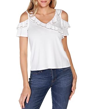 Belldini Ruffled Cold Shoulder Top