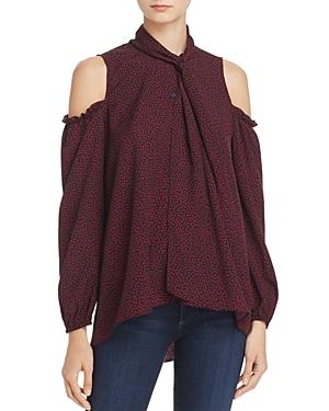 French Connection Callie Crepe Cold-shoulder Top