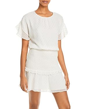 Aqua Clip Dot Ruffled Mini Dress - 100% Exclusive