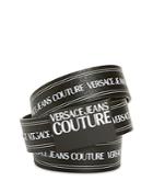 Versace Jeans Couture Vitello Saffiano Leather Slide Buckle Belt