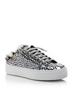 P448 Women's Clara Crackled Leather Open Back Platform Sneakers