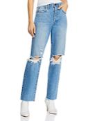 Alice And Olivia Distressed High-rise Boyfriend Jeans