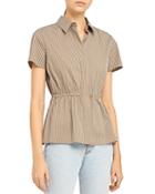 Theory Striped Cinched Shirt