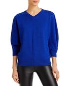 Lafayette 148 New York V Neck Blouson Sleeve Sweater