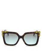 Fendi Women's Square Embellished Sunglasses, 52mm