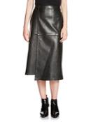 Maje Jacron Leather Wrap Skirt