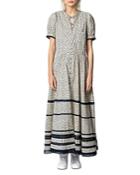 Zadig & Voltaire Regard Floral-print Striped Cotton Maxi Dress