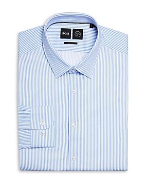 Boss Hank Kent Slim Fit Vertical Stripe Performance Dress Shirt