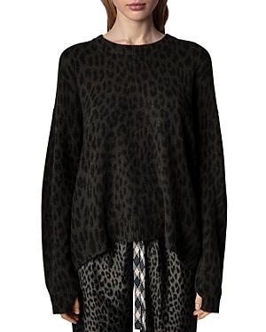 Zadig & Voltaire Markus Cashmere Leopard Print Sweater