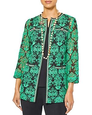 Misook Crocheted Lace & Knit Mixed Media Jacket