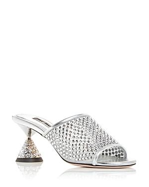Miu Miu Women's Calzature Donna Embellished Slide Sandals