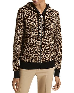 Michael Kors Cashmere Leopard Pattern Hoodie