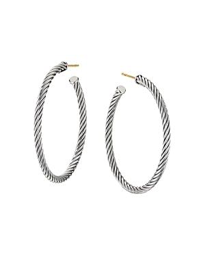 David Yurman Sterling Silver Cable Medium Hoop Earrings