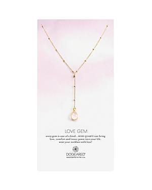 Dogeared Love Beaded Rose Quartz Y Necklace, 22