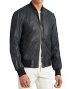 John Varvatos Star Usa Double Zip Leather Bomber Jacket