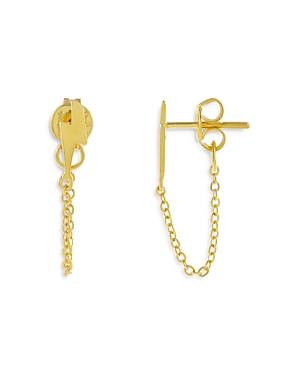 Lightning Bolt Draped Chain Earrings