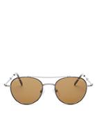 Salvatore Ferragamo Men's Timeless Polarized Brow Bar Round Sunglasses, 51mm