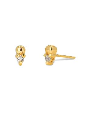 Rachel Reid 14k Yellow Gold Diamond Stud Earrings