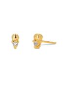 Rachel Reid 14k Yellow Gold Diamond Stud Earrings