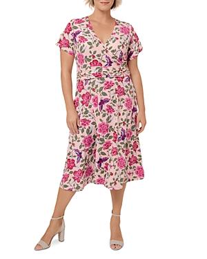 Leota Plus Amiya Floral Print Midi Dress
