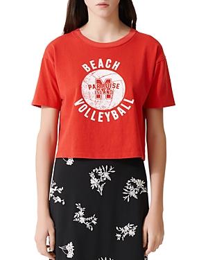 Maje Tango Cropped Volleyball Graphic Tee