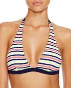 Milly Crochet Stripe Halter Bikini Top