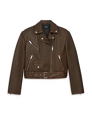 The Kooples Distressed Leather Moto Jacket
