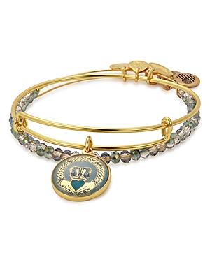 Alex And Ani Art Claddagh Expandable Wire Bangles, Set Of 2