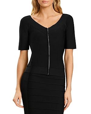 Herve Leger Bandage Rib Knit Short Sleeve Jacket