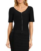Herve Leger Bandage Rib Knit Short Sleeve Jacket