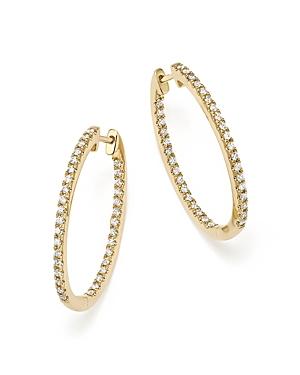 Diamond Oval Hoops In 14k Yellow Gold, .60 Ct. T.w. - 100% Exclusive