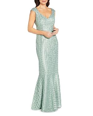 Aidan Mattox Sweetheart Lace Embroidered Mermaid Gown
