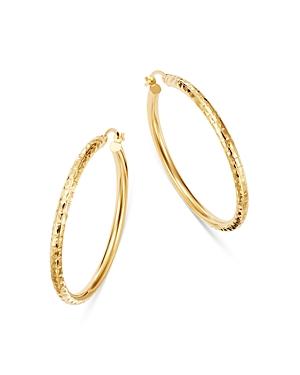 Bloomingdale's Diamond-cut Hoop Earrings In 14k Yellow Gold - 100% Exclusive