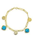 Bloomingdale's Turquoise Charm Bracelet In 14k Yellow Gold - 100% Exclusive