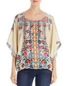 Johnny Was Lenora Embroidered Silk Top