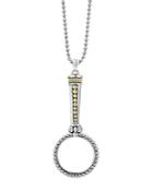 Lagos Sterling Silver & 18k Yellow Gold Signature Caviar Pendant Necklace, 34