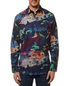Robert Graham Sequoia Cotton Geo Print Classic Fit Button Down Shirt