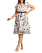 Estelle Plus Botanical Print Dress